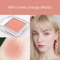 Fard à joues mat orange pêche n°04 en boîtier clair avec tests sur peau - 04# Orange Crème (Mat)