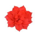 Detailed view of an 8cm multilayer red fabric lotus flower accessory with sharp petals - Neon Pink