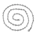 Elegante collar de eslabones de granos de café de 5 mm en acero inoxidable plata - 0,5 cm de ancho * 60 cm de largo / Color Acero