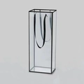 Tall transparent gift bag with black reinforced frame and satin ribbon handles - Small Floral Border Handbag 13*9*34 / Black