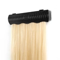 Porte-perruque noir à ventouse avec fentes ondulées pour extensions de cheveux dorés - Noir