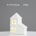 Detailed view of white ceramic house decor with size 9.5x6x12cm and 250g weight specs - YCSQ2252 Glossy White