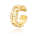 Anillo ajustable de acero inoxidable dorado con diseño de eslabones de cadena - Estilo de Eslabón de Cadena (SR21062801G)