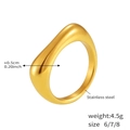 Detailed view of 18k gold plated stainless steel wavy ring with width and weight specs - US 6 / A114-Gold Ring