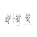 Three silver stainless steel Cupid angel charms for DIY jewelry making, 29x16x5mm - Cupid