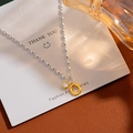 S925 silver letter O pendant bracelet with zircons on white display card - Silver Letter O