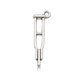 Silver cane pendant made of alloy metal for creative jewelry making and DIY necklaces - Antique Silver Medical Crutch 10x32mm