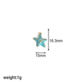 Detail of light blue starfish enamel pendant with size markings 16.3mm and 15mm - Light Blue Starfish (TP026-BL)