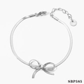 Bracelet nœud en acier inoxydable argenté poli avec chaîne serpent et fermoir homard - Bracelet Argenté BPS585