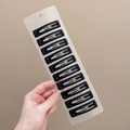 10-piece set of matte black rectangular hair clips displayed on a presentation card - 7# Matte Large Square Clips - 10Pcs