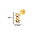 Golden flower stud earring with sparkling zircon stones, 0.82cm height by 0.45cm width - 12# Snowflake Flower Style - Gold