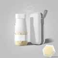 Mini beige capsule folding umbrella with white protective hard case and grey lanyard - Gradient Beige + Capsule Box