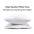 Brown faux leather throw pillow case with high-resilience fluffy white cushion insert - Pillow Core / 45x45cm