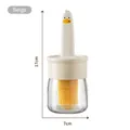 Pincel de silicona beige para aceite con frasco de vidrio y mango de pato, altura 17 cm - Beige