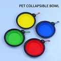 Gamelles pliables en silicone pour chiens avec mousquetons en métal pour voyage - Gamelle Pliable pour Chien (Couleur Aléatoire)