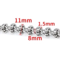 Silberne Gliederkette aus Edelstahl im Doppelring-Design mit 11 mm Breite und 8 mm Dicke - Handgefertigte Doppelringkette 8 mm