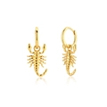 Eleganti orecchini a cerchio a forma di scorpione in argento sterling S925 dorato - Argento 925 / Oro 18K