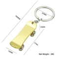 Portachiavi creativo a forma di skateboard dorato con dimensioni e peso netto di 28g - Skateboard Oro X-1198
