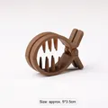 Matte coffee brown shark hair claw clip for high ponytail, size 5x3.5cm - 5*3.5cm / Linear Dark Brown