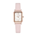 Orologio al quarzo da donna con cassa quadrata oro rosa e cinturino in pelle rosa - Cassa Oro Rosa Quadrante Bianco Cinturino Rosa Chiaro