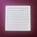 Laser silver acrylic rhinestone stickers in multiple sizes for face and nail DIY art - 165Pcs Rhinestone White Laser