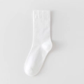 Calze bianche in cotone dal design minimalista con polsini morbidi a costine sottili - Bianco