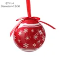 Red Christmas ball ornament with white snowflakes and a red ribbon bow 7.2cm - Red Base White Snowflake Ball