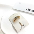 Minimalist gold-plated domed ponytail clip on a branded MIYA JEWELRY display card - 4# Gold Hair Hook