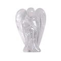 Natural clear quartz crystal angel statue in praying pose for desk decoration - White Crystal