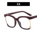 Retro square wine red eyeglasses frame with gold metal trim and blue light blocking lenses - Burgundy