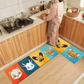 Absorbent kitchen floor mats with cartoon animal patterns in a two-piece set - Cute Rabbit / 40*60cm