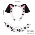 Dalmatian plush headband with ears and matching tail set for children animal costume - Double Black Ear Spotted / 2-Piece Set