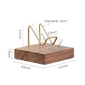 Minimalist black walnut wood base with golden brass wire frame mineral display stand - Black Walnut Brass Base Large
