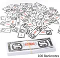 Set of 100 play money bills with Super Gun logo for electric money gun party toy - Prop Banknotes (100 Sheets)