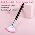 Pincel de abanico rosa para mascarilla con puntas sintéticas y mango negro, 15 cm - Forma de Abanico Pequeño Rosa