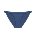 Low waist navy blue ice silk panties with breathable wide leg openings and cotton crotch - S / Blue