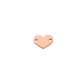 Close-up of rose gold stainless steel heart connector with double holes for DIY jewelry - 12mm / Rose Gold