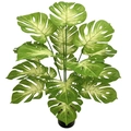 Artificial monstera deliciosa plant in a minimalist black pot for home decor - Large 18-Head White Heart Monstera (Without Pot)