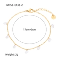 Pulsera de acero de titanio dorado con circonitas arcoíris brillantes, talla 17cm+3cm - Circonita Blanca / Dorado/Blanco