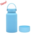 650ml baby blue stainless steel insulated water bottle with wide mouth and silicone base - 650ml / Sky Blue (New)