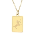 Golden stainless steel Sagittarius zodiac square pendant necklace for men and women - Sagittarius