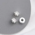 Silver-plated wheel spacer beads with cubic zirconia for jewelry making - Style 7 / 7.5x4mm / Thick Silver