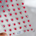 Adesivi per unghie 5D a cuore TS-493 con punti rossi e disegni a linee minimalisti fatti a mano - Cuore Pulsante (TS-693)