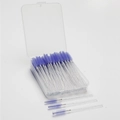 Disposable eyelash brushes in a clear box with light purple heads and glitter handles - Crystal Handle Light Purple Bristles
