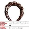 Leopard print bubble headband with soft velvet texture, size 18x17x3cm, weight 50g - 24# Dark Brown Leopard Style