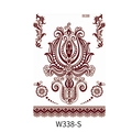 Waterproof henna lace temporary tattoo sticker with mandala floral pattern in burgundy - Mandala With Arabesque Lace (W338-S)
