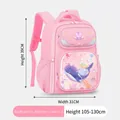 Pink mermaid backpack for girls grade 1-2, ergonomic small size 39x31x15cm - Small Pink Whale