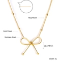 Specificaties van vergulde roestvrijstalen strikketting met hanger van 22,7x18mm - Strik Kralenketting
