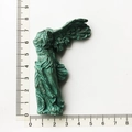 Green resin Winged Victory of Samothrace souvenir magnet with size ruler measurement - Retro Winged Victory