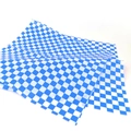Blue and white checkered greaseproof food wrapping paper for sandwiches and burgers - Blue